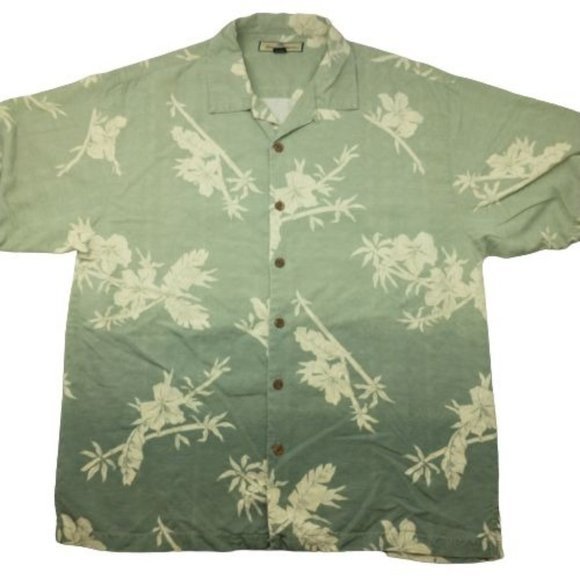 Tommy Bahama Other - Tommy Bahama Mens Large Green 100% Silk‎ Floral Hawaiian Shirt